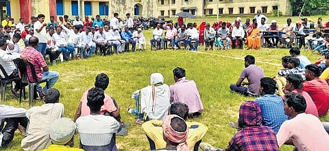 A meeting of two communities was called at school on Saturday. (Photo | EPS)