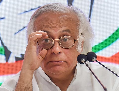 Congress leader Jairam Ramesh addresses a press conference, at AICC headquarters in New Delhi, Monday, Sept. 12, 2022. (Photo | PTI)