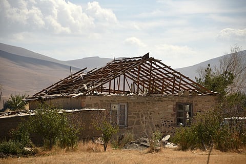 A view of the settlement of Sotk, which is said was hit by Azeri shelling during recent border clashes with Azerbaijan. (Photo | AFP)