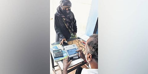 An e-PoS machine at a ration shop in Chennai. Slow internet and server issues often mar distribution of commodities through the shops | Ashwin Prasath