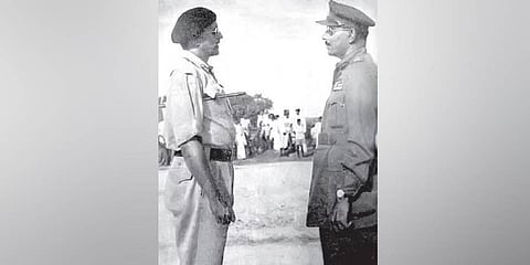 Major General Al-Aidroos surrenders to General JN Chaudhuri of the Indian Army