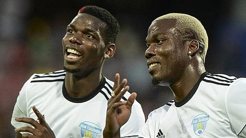 File photo of Mathias (R) and brother Paul Pogba. (Photo | AFP)