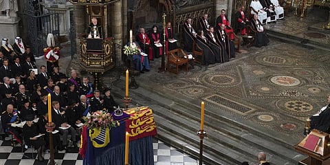 Archbishop of Canterbury, the Most Reverend Justin Welby speaking during the State Funeral of Queen Elizabeth II.(Photo | AP)