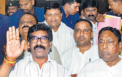 Chief Minister Hemant Soren addresses media in Ranchi on Thursday | PTI