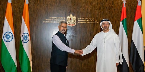 External Affairs Minister S Jaishankar co-chaired the 14th India-UAE Joint Commission Meeting with his UAE counterpart Sheikh Abdullah bin Zayed Al Nahyan, in Abu Dhabi on Thursday.