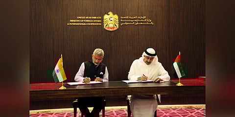 Jaishankar, who is here on a three-day visit, co-chaired the 14th India-UAE Joint Commission Meeting. (Photo | Twitter, @DrSJaishankar)