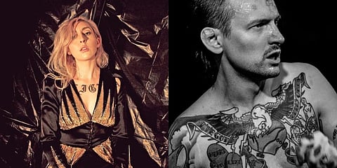 Artiste Kristin Hayter 'Lingua Ignota' (L), Daughters band frontman Alexis Marhsall (R) (Photo | Manuel Callejon)