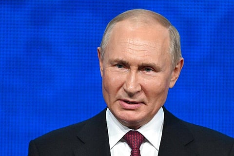 Russian President Vladimir Putin addresses an event. (Photo | AP)