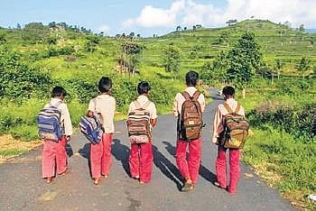 Since many villages don’t have bus services, kids walk to school | EXPRESS