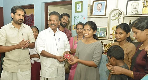 Alga N D with Minister K Radhakrishnan