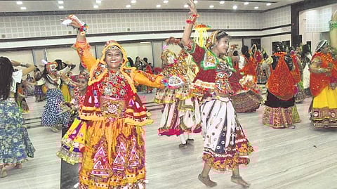One of the primary attractions of Gujarat’s Navratri celebrations is the traditional dance known as ‘Garba’, ‘Ras-Garba’ or ‘Dandiya’| Express