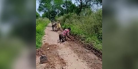 Ganesh Naik single-handedly repaired a damaged road without any support from anyone.