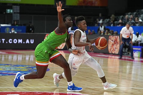 Serbia's Yvonne Anderson, right, goes around Mali's Kamite Elizabeth Dabou during their game at the women's Basketball World Cup in Sydney, Australia. (Photo | AP)