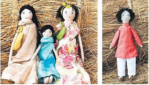Anavila Misra uses leftover organic fabric to craft dolls clad in cotton saris.