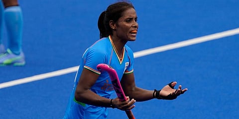 Star striker Vandana Katariya. (Photo | AP)