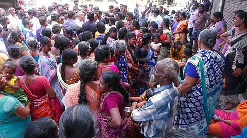 Karaikal, Puducherry: The teenager's parents and relatives protesting near Karaikal General Hospital on Sunday: Express