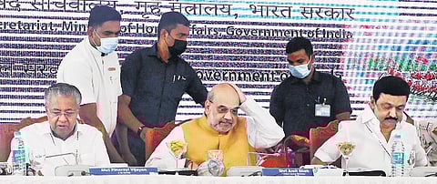 CM M K Stalin and Home Minister Amit Shah at the Zonal Council Meeting | Express