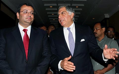 In this file photo, businessman and former Chairman of TATA Group Cyrus Mistry with industrialist Ratan Tata. (Photo | PTI)