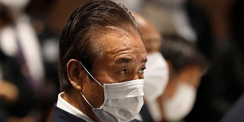 Haruyuki Takahashi, executive board member of the Tokyo Organizing Committee of the Olympic and Paralympic Games attends the Tokyo 2020 Executive Board Meeting in Tokyo on March 30, 2020. (Photo | AP)