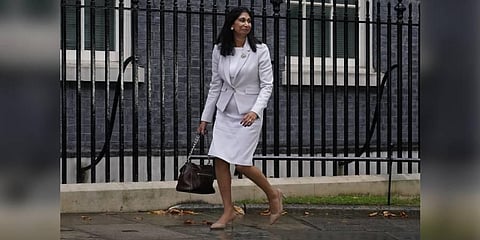 Suella Braverman arrives to Downing Street in London. (Photo | AP)
