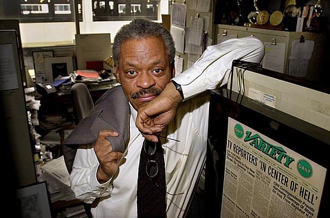 CNN anchor Bernard Shaw poses in his office at CNN's Washington bureau on Feb. 15, 2001. (File Photo | AP)