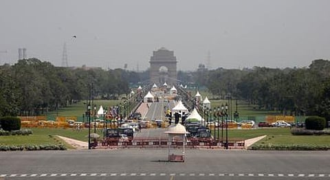 View of the revamped Central Vista Avenue on the eve of its launch by Prime Minister Narendra Modi, in New Delhi on Wednesday. (Photo | Shekhar Yadav/EPS)