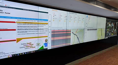 IDS dashboard in central control at Maligaon Headquarters in Guwahati. (Photo | Express)