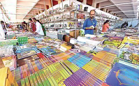 Visitors at the book fest.
