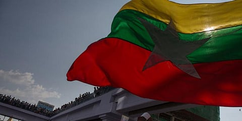 Image of Myanmar flag used for representational purpose only. (File photo | AFP)