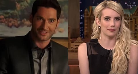 Actors Tom Ellis and Emma Roberts