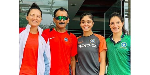 Indian cricketers Sushma Verma, Harleen Deol and Renuka Singh Thakur. (File Photo)