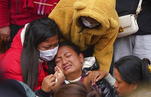 A woman wails as she waits to receive the body of a relative, victim of a plane crash, at a hospital in Pokhara, Nepal, Monday, Jan 16, 2023. (Photo | AP)