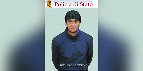 A computer generated image released by tihe Italian Police, of Mafia top boss Matteo Messina Denaro. Italian police say Monday, Jan. 16, 2023. (Photo | AP)