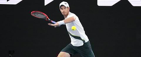 Andy Murray of Britain plays a forehand return to Matteo Berrettini of Italy during their first round match at the Australian Open.(Photo | AP)
