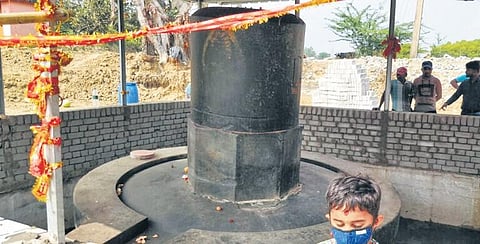 Shiva Linga of Lord Bhusandeswar temple at Kumbhirgadi | Express