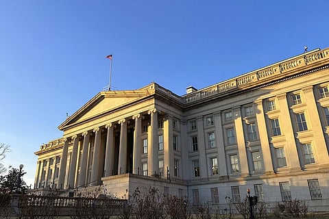 The US Treasury Department is seen near sunset in Washington, Wednesday, Jan. 18, 2023. (File Photo | AP)