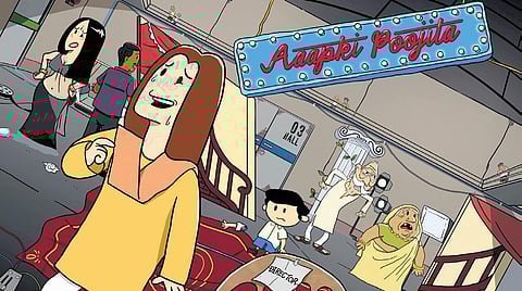 Poojita in a still from the web comics