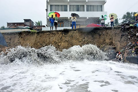 Scientists say the estimated land loss due to erosion between 1990 and 2018 in Kancheepuram is around 186 hectares. (Photo | Ashwin Prasath, EPS)