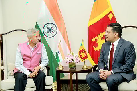 India's External Affairs Minister S Jaishankar meets with Sri Lankan Foreign Minister Ali Sabry in Colombo, Jan. 19, 2023. (Photo | Twitter @DrSJaishankar)
