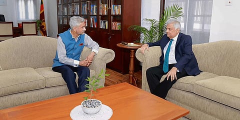 External Affairs Minister S. Jaishankar meets Sri Lanka's President Ranil Wickremesinghe, in Colombo, Sri Lanka, Friday, Jan. 20, 2023.(Photo | Twitter)