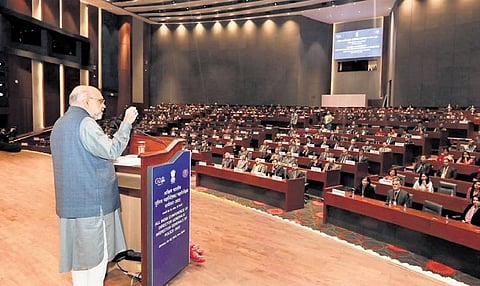 Home Minister Amit Shah addresses the DGPs/IGPs Annual meet in Delhi | pti