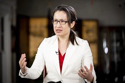 Taiwan's chief U.S. envoy Bi-khim Hsiao speaks during an interview with The Associated Press at the Taipei Economic and Cultural Representative Office in Washington, Jan. 20, 2023. (Photo |AP)