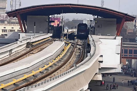 An Orange Line metro train is parked at a station following a power breakdown across the country, in Lahore, Pakistan, Monday, Jan. 23, 2023. (Photo | AP)