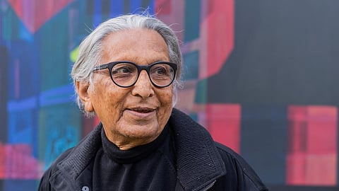 Celebrated architect Balkrishna Doshi. (Photo | RIBA Twitter)