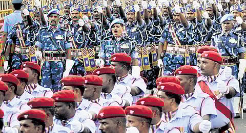 A full dress rehearsal for the Republic Day Parade was held at Kamarajar Salai in Chennai on Tuesday | R Satish Babu