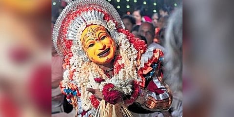  Dayananda G Kathalsar performing as a Daiva Nartaka. (Photo | Express)