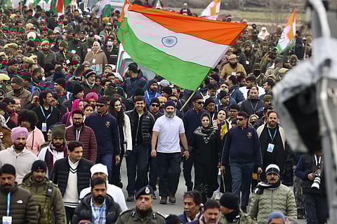 Rahul Gandhi-led Bharat Jodo Yatra is in Jammu and Kashmir now. (Photo | Bharat Jodo Yatra Twitter)