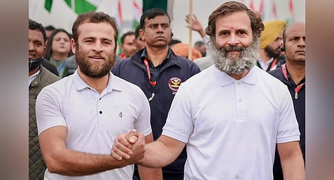 Mohammad Faisal Chaudhary, a Congress worker and lookalike of Rahul Gandhi during the Bharat Jodo Yatra. (Photo | PTI)