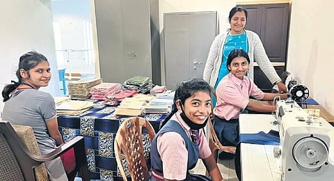 Apart from education, students also get training in various activities like tailoring. (Photo | Express)