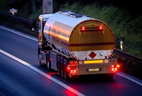 A fuel trucks drives on a highway in Frankfurt, Germany, Friday, Jan. 27, 2023. (Photo | AP)